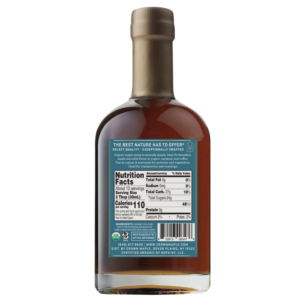 Madagascar Vanilla Infused Organic Maple Syrup